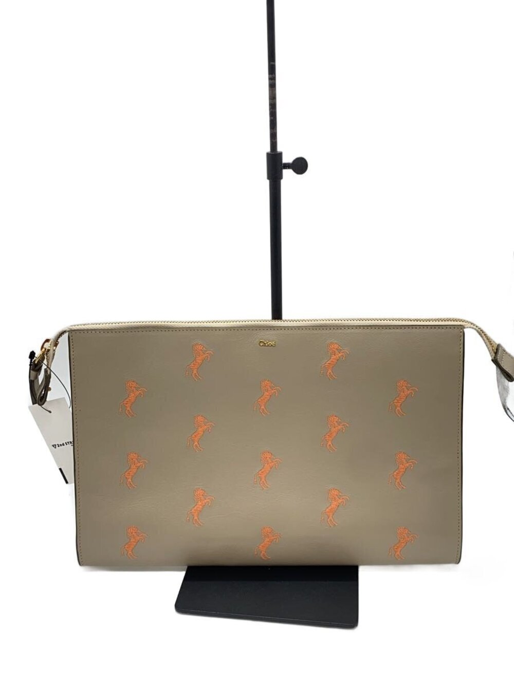 Chloe Clutch Bag Beige Cream All over